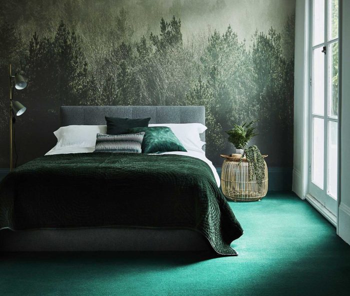 Green bedroom colour color scheme ideas inspiration room bedrooms interior colors paint white decorate decorating schemes brown verde bed decor